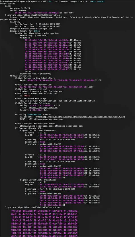 OpenSSL view certificate details